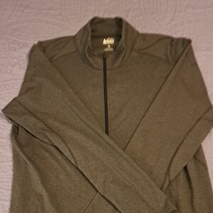 REI Co-op Mens Midweight Quarter Zip Baselayer , Size XL, dark Gray